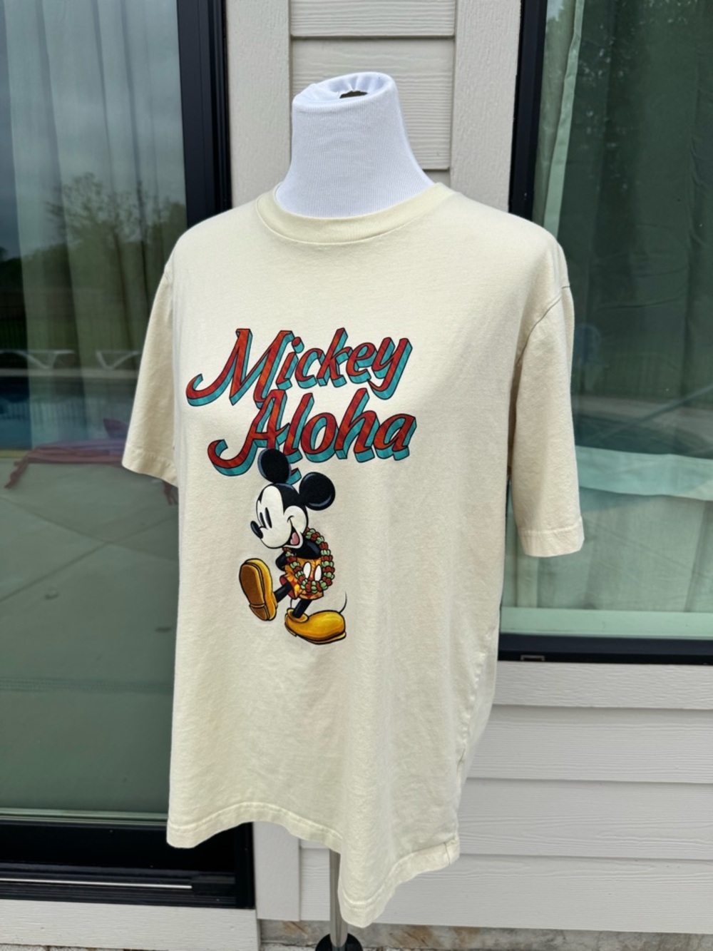 Yellow Disney Mickey Aloha Graphic Tee
